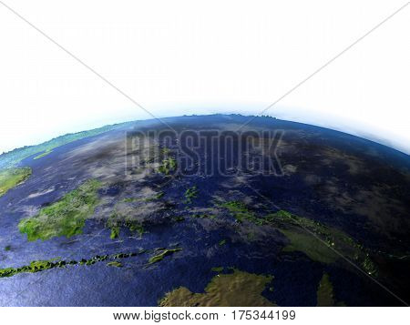 Papua On Realistic Model Of Earth