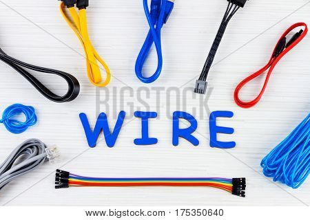 Blue letters connected together to word 