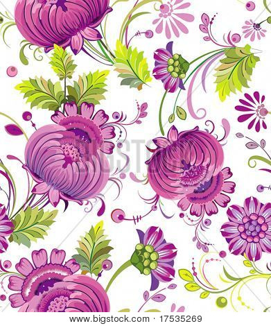Modèle sans couture belle fleur sur fond blanc, texture illustration vectorielle