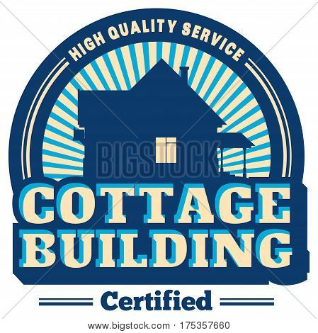 Vector cottage buliding servise emblem. Real Estate Logo Design.