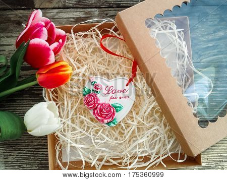 Ceramics Heart Inscription Love For Ever.