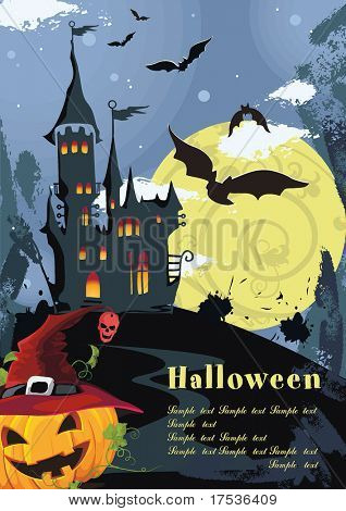 Halloween kauhea Vector tausta paikka tekstin. Abstrakti klassisen syksyn kortti p