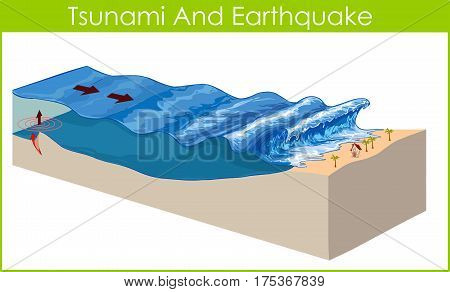 A tsunami is a series of huge waves.