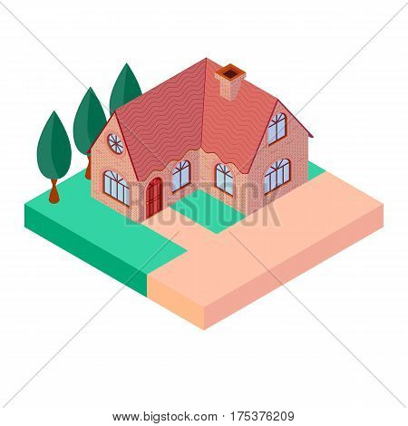 Cozy private house with a chimney and beautiful windows