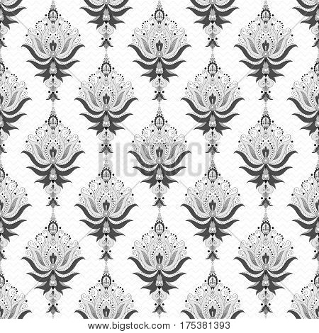Seamless vector background. Floral damask pattern. Easily edit the colors.