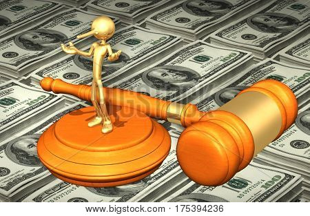 Perjury Legal Gavel Concept 3D Illustration