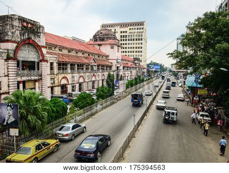 Sule Boulevard With Famous Bogyoke Market