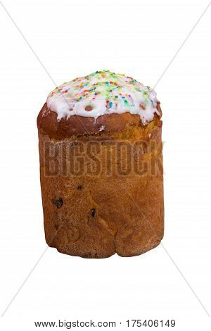 raditional easter cake Kulich isolated on white background