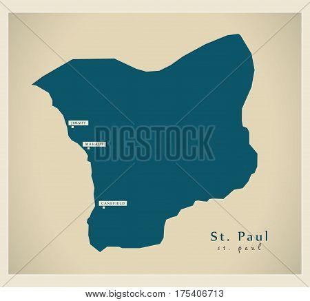 Modern Map - St. Paul Dm Illustration Silhouette