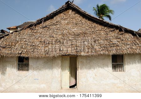 Example of the traditional house of fishermen on an island Lamu in Kenya