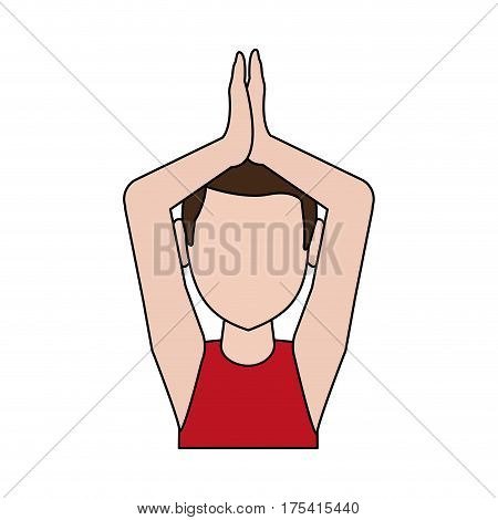 man doing yoga yogi icon image vector illustration design