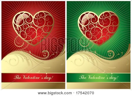Twee vector valentine wenskaart
