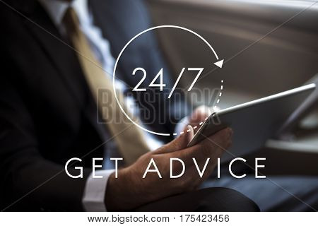 24/7 Help desk customer service overlay