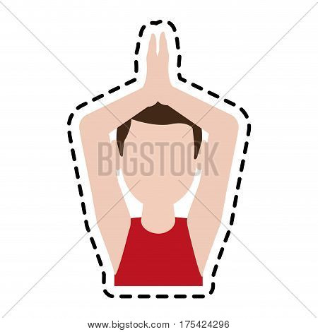 man doing yoga yogi icon image vector illustration design