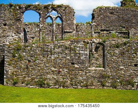 Walls Of Ruins At Bridgetown Priory In Cork County Ireland