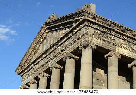 Temple of Garni, a first century Hellenic temple near Garni, Armenia. UNESCO World heritage site