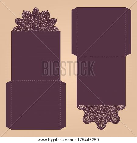 Abstract Wedding Cutout Invitation Template. Suitable For Lasercutting. Lace Folds.