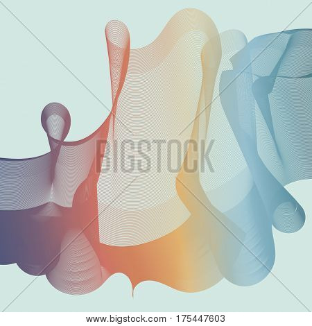 Gradient elegant train of multi-colored lines on a light background