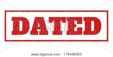 Red Rubber Seal Stamp With Dated Text. Vector Tag Inside Rectangular Shape. Grunge Design And Dirty 
