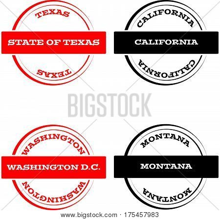 Stamps on white background. Vector illustration. Eps10