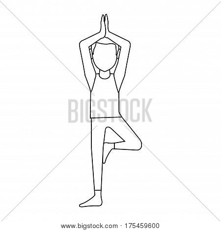 man doing yoga yogi icon image vector illustration design