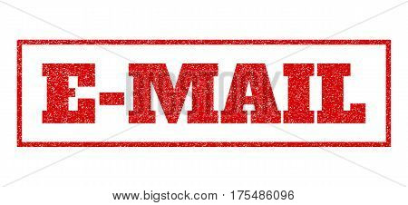 Red Rubber Seal Stamp With E-mail Text. Vector Caption Inside Rectangular Banner. Grunge Design And 