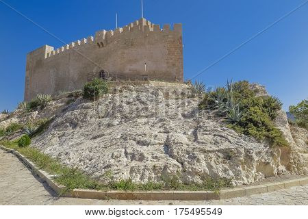 view of Petrer castle in the city of Petrer in the province of alicante spain