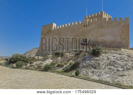 view of Petrer castle in the city of Petrer in the province of alicante spain
