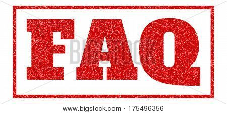 Red Rubber Seal Stamp With Faq Text. Vector Caption Inside Rectangular Banner. Grunge Design And Dus