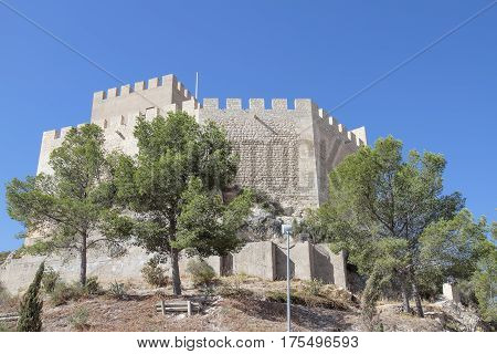 view of Petrer castle in the city of Petrer in the province of alicante spain