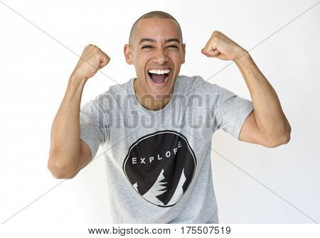 Adult Man Smile Happiness Face Expression Studio Portrait
