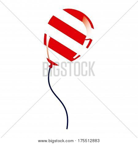 balloon with stripes independece day icon, vector illustraction design