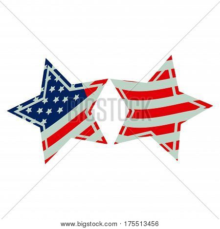 stars with stars and stripes icon, vector illustraction design