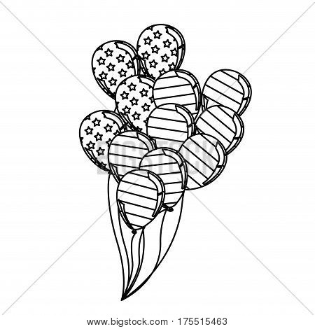 figure balloon independece day icon, vector illustraction design