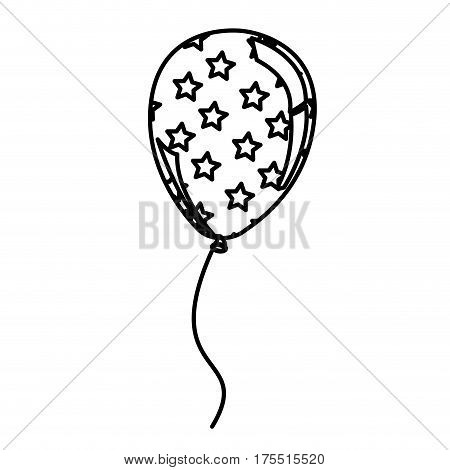 figure balloon with stras independece day icon, vector illustraction design