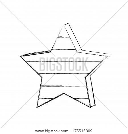 silhouette star with stripes independece day icon, vector illustraction design