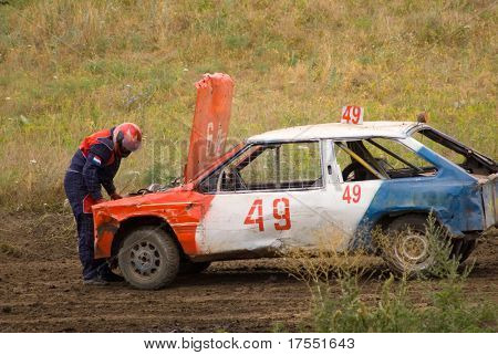 Car racing in the mud