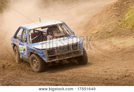 Car racing in the mud