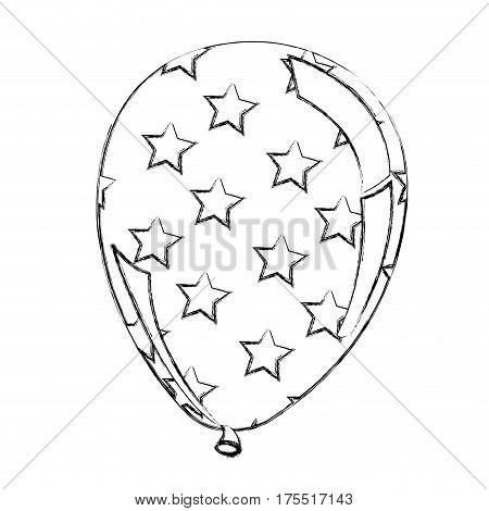 silhouette balloon with stras independece day icon, vector illustraction design