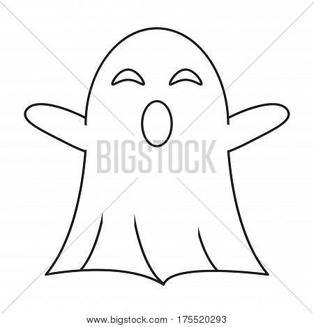 ghost april fools s day thin line vector illustration eps 10