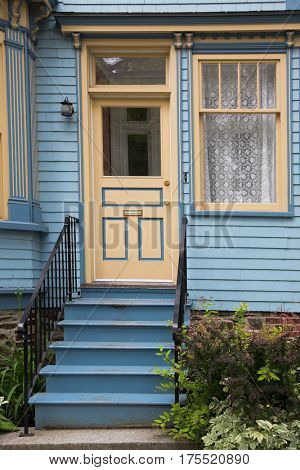 Front entrance on an older North American home.