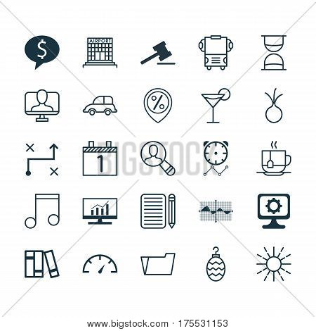 Set Of 25 Universal Editable Icons. Can Be Used For Web, Mobile And App Design. Includes Elements Such As Home Work, Christmas Toy, Bookshelf And More.