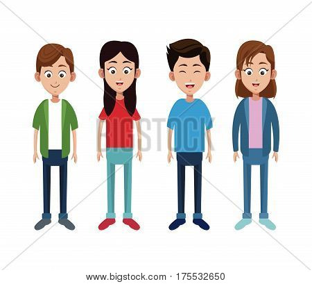 group children little family vector illustration eps 10