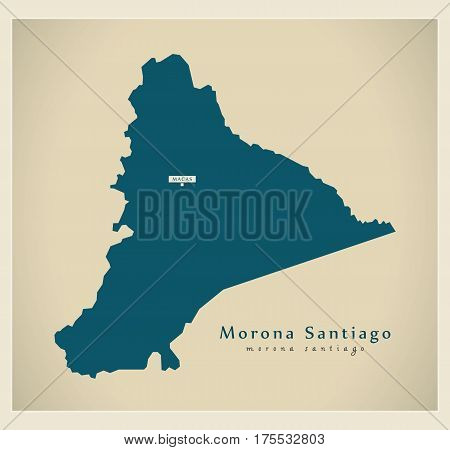 Modern Map - Morona Santiago Ec Illustration Silhouette