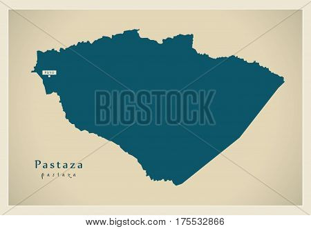 Modern Map - Pastaza Ec Illustration Silhouette