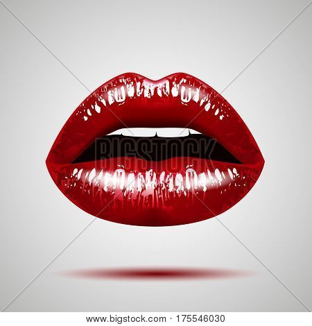 Chic Red lips. Vector illustration for your design