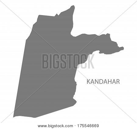 Kandahar Afghanistan map grey illustration silhouette province