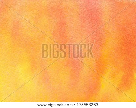 Watercolor background with paper texture. Backdrop with hot red and orange colors. Heat concept.