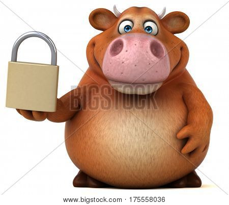 Fun cow - 3D Illustration