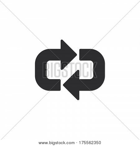 Arrows around icon vector filled flat sign solid pictogram isolated on white. Refresh symbol logo illustration. Pixel perfect